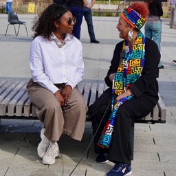 Yvonne Howard being interviewed by Demi Walker for the Benjamin Zephaniah Foundation.